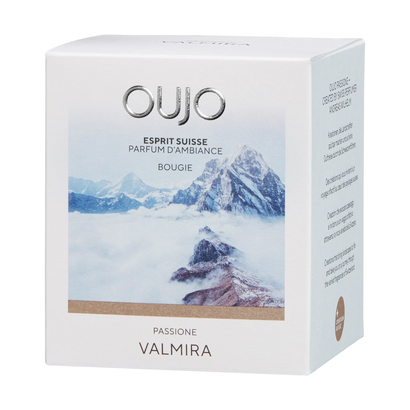 White box with mountain image, 