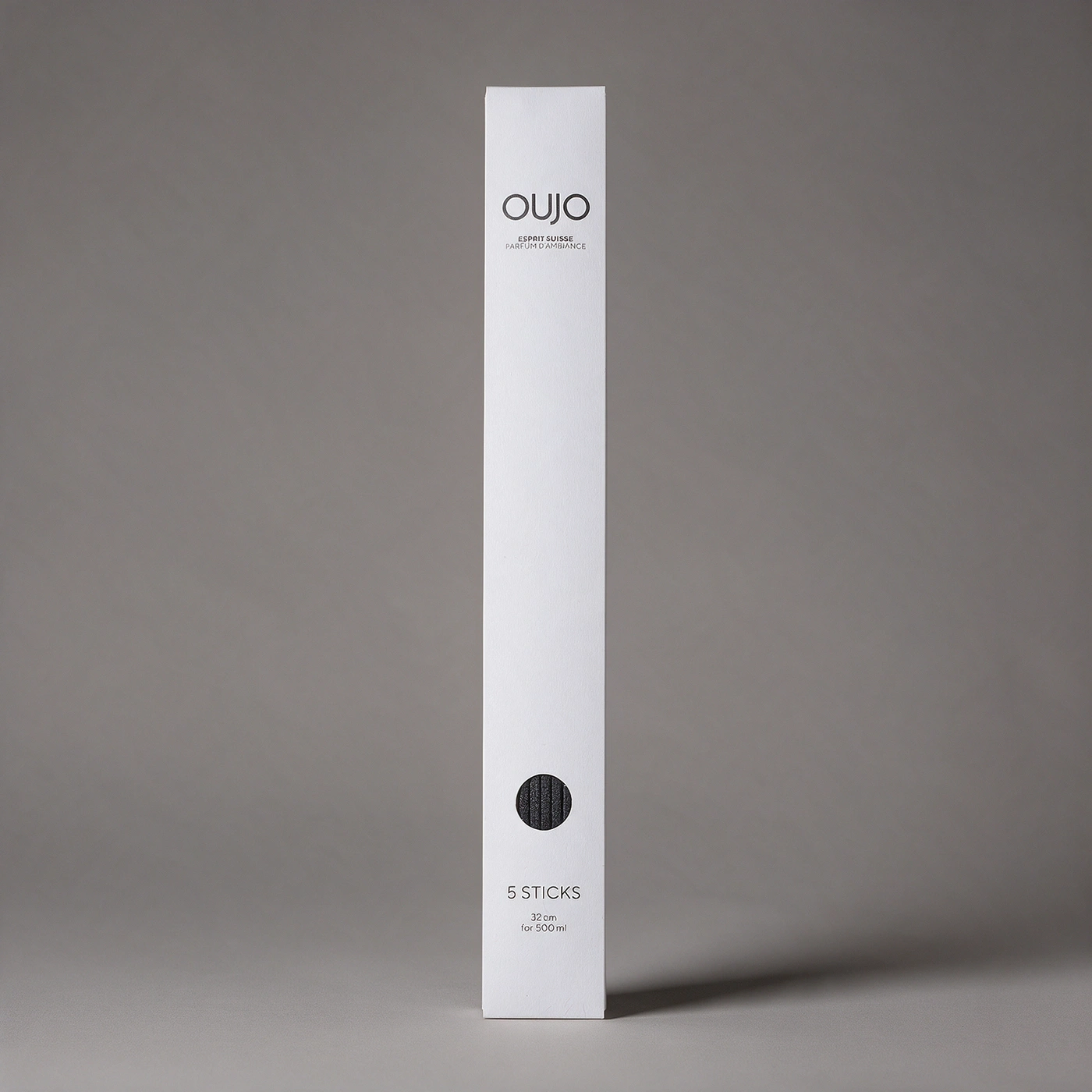 A white box for diffuser sticks with black lettering.