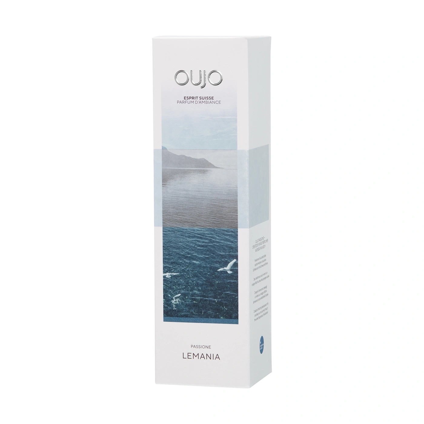 A white box with a landscape image and text